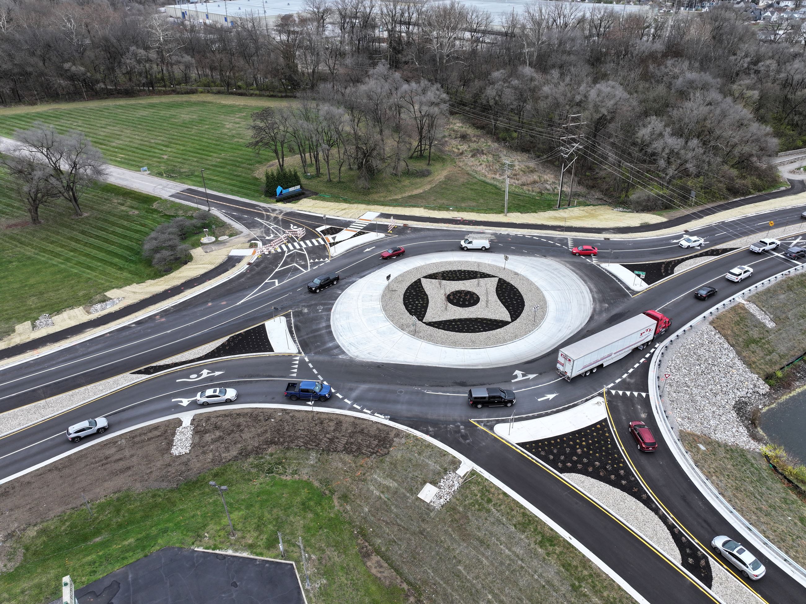 ariel photo of completed N Riley and Michigan Intersection